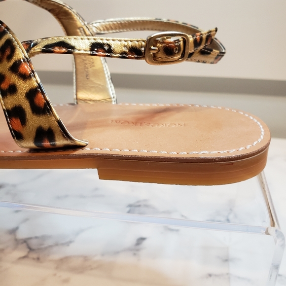 Animal Print Thong Leather Sandals - Picture 2 of 7